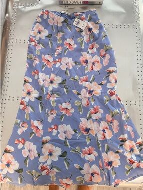 Abercrombie & Fitch Lavender Blue Floral Maxi Skirt